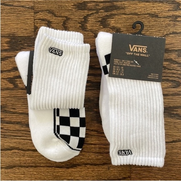 Vans Accessories - Vans Off The Wall Crew Socks Checkered Board 2 Pairs Womens 6.5-10